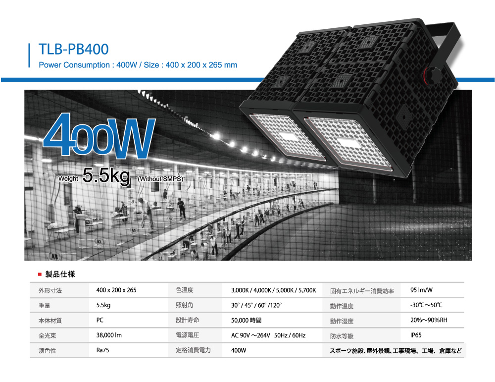 LED投光器ライブラ400W